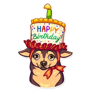 🎂 HAPPY Birthday! chien, anniversaire, gâteau, fête, célébration, animal de compagnie telegram sticker