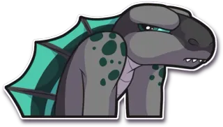 😒 dinosaurus, reptiel, cartoon, sticker, monster telegram sticker