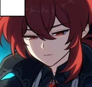 🌟 Diluc Genshin Impact Anime, Rambut merah, Video game, Karakter, Genshin Impact whatsapp sticker