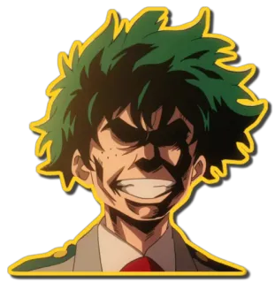 😁 Izuku Midoriya My Hero Academia アニメ, マンガ, 僕のヒーローアカデミア, 緑谷出久, デク, ステッカー telegram sticker