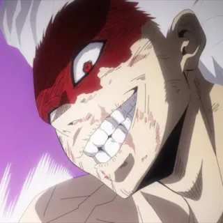 😈 アニメ, 僕のヒーローアカデミア, ヴィラン, 戦闘, 血まみれ telegram sticker