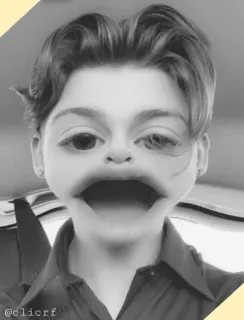 〽️ @clicrf filter, wajah, lucu, potret, hitam putih whatsapp sticker