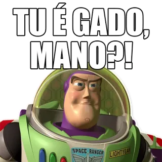 🐮 Buzz Lightyear Toy Story TU É GADO, MANO?! buzz lightyear, toy story, meme, portoghese, gado, mano telegram sticker