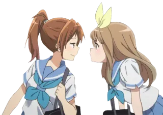 ❤ Anime, Mädchen, Süß, Uniform, Schule telegram sticker