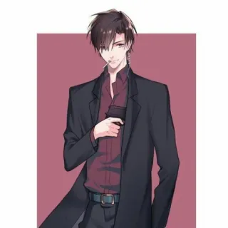 🚬 Аниме, Пистолет, Костюм, Мужчина, Персонаж, Оружие, Манга telegram sticker