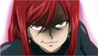 😈 Erza Scarlet Fairy Tail Anime, Erza Scarlet, Fairy Tail, Personagem, cabelo vermelho, brava telegram sticker