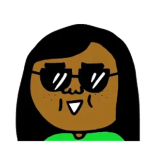 😊 卡通, 太阳镜, 角色, 肖像, 酷 telegram sticker