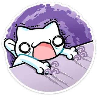 ⭐ cat, funny, cartoon, meme, animal, white cat telegram sticker