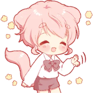 🙂 Anime, Cartoon, Kawaii, Schattig, Roze, Personage telegram sticker