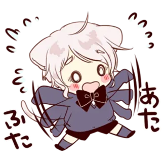 😥 ふた あた Anime, Chibi, Niedlich, Cartoon, Katze, Kawaii telegram sticker
