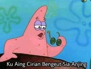😤 Patrick Star Spongebob Squarepants Ku Aing Cirian Bengeut Sia Anjing 卡通, 海绵, 海星, 太阳镜, 搞笑 whatsapp sticker