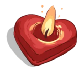 💖 vela, corazón, llama, amor, romántico, cálido telegram sticker