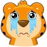 😭 грустный, плачущий, эмодзи, тигр, мультфильм, животное telegram sticker