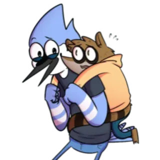 😉 Mordecai Regular Show kreskówka, Regular Show, Mordecai, Rigby, przyjaźń telegram sticker