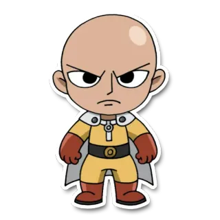 😠 Saitama One-Punch Man Anime, Manga, Bohater, One-Punch Man, Saitama, Postać telegram sticker
