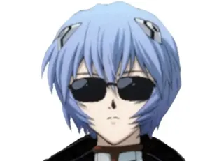 💙 Rei Ayanami Neon Genesis Evangelion anime, rei, ayanami, evangelion, sunglasses, cool telegram sticker