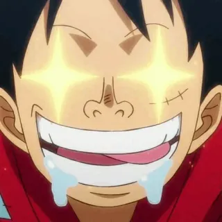 👒 Luffy One Piece Anime, Manga, Śmieszne, Słodkie, Monkey D. Luffy, One Piece telegram sticker