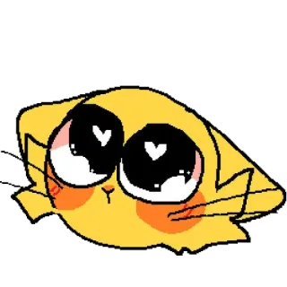💕 cat, animal, cartoon, sticker, cute, eyes, yellow telegram sticker