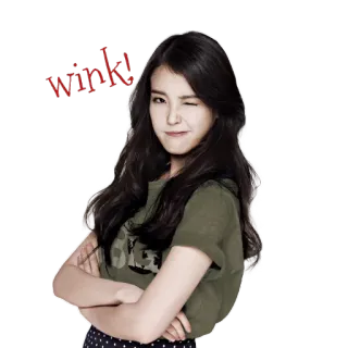 😉 wink! piscadela, garota, mulher, celebridade, fofa, retrato telegram sticker