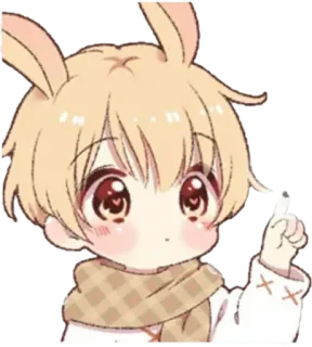 😶 Anime, Chibi, Carino, Orecchie da coniglio, Kawaii, Sticker telegram sticker