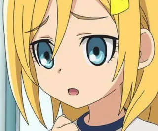 😫 Anime, Garota, Loira, Fofa, Personagem, Expressão whatsapp sticker