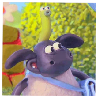 🐑 Shaun the Sheep mouton, dessin animé, ver, émission pour enfants, animaux telegram sticker