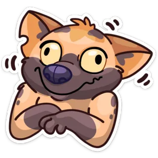 🤪 hyena, cartoon, animal, cute, character, sticker whatsapp sticker