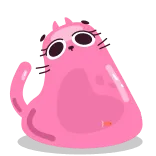 🤪 rosa, macchia, cartone animato, felino, carino telegram sticker