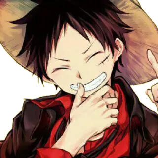 😁 Monkey D. Luffy One Piece Monkey D. Luffy, One Piece, animé, manga, pirate, chapeau de paille telegram sticker
