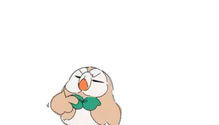 🤷 Rowlet pokemon, hibou, brindibou, dessin animé, mignon telegram sticker