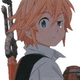🤨 Meliodas Seven Deadly Sins anime, character, blonde, Meliodas, Seven Deadly Sins telegram sticker