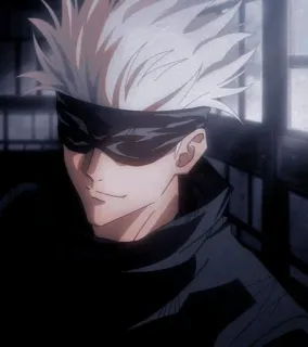 🙂 Satoru Gojo Jujutsu Kaisen อนิเมะ, มังงะ, มหาเวทย์ผนึกมาร, โกโจ ซาโตรุ, โกโจ, ผ้าปิดตา, ผมขาว telegram sticker