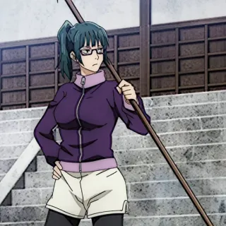 💫 Maki Zenin Jujutsu Kaisen Maki Zenin, anime, weapon, jujutsu kaisen, character, girl telegram sticker