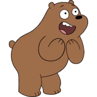 🐼 Grizz We Bare Bears urso, desenho animado, feliz, fofo, animal telegram sticker