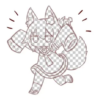 🦊 Anime, Chibi, Raposa, Kemonomimi, Fofo, Personagem telegram sticker