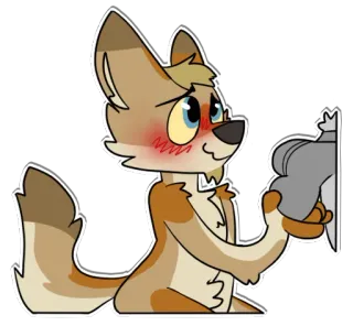 🍒 furry, cartoon, anthropomorphic, animal, butt, character telegram sticker