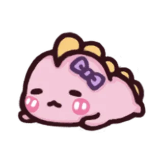 😡 dinosaurier, süß, rosa, cartoon, kawaii, sticker, tier whatsapp sticker