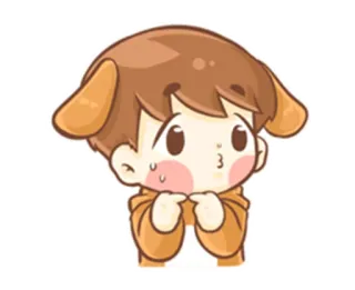 😗 cute, kawaii, chibi, cartoon, anime, character, illustration telegram sticker
