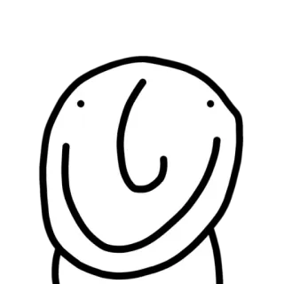 🙂 dibujo animado, cara, personaje, sonrisa, simple, dibujo, expresión telegram sticker
