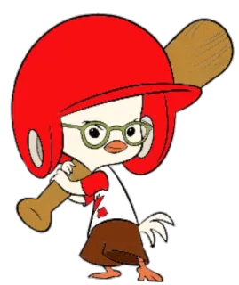 🏌‍♂ Chicken Little Cartoon, Huhn, Baseball, Disney, Sport, Helm, Zeichentrick telegram sticker