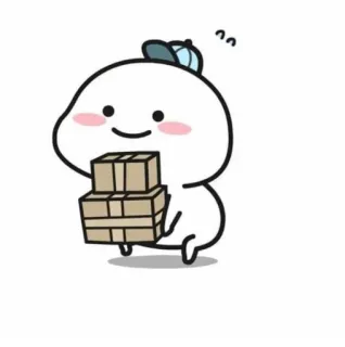 😥 Desenho animado, Entrega, Pacotes, Fofo, Feliz telegram sticker