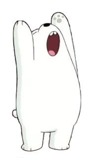 😴 Ice Bear We Bare Bears アニメ, クマ, シロクマ, 手を振る, ぼくらベアベアーズ, 可愛い, シロクマ telegram sticker