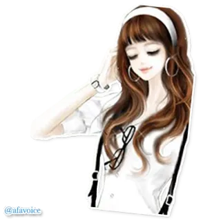 🎧 @afavoice Anime, Dziewczyna, Słuchawki, Moda, Słodkie, Rysunek telegram sticker