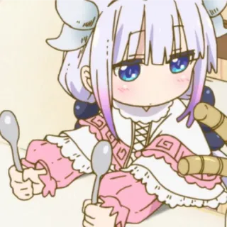 🥛 Kanna Kamui Miss Kobayashi's Dragon Maid Anime, Naga, Gadis, Lucu, Kanna, Kamui whatsapp sticker