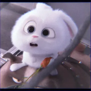 🧐 Snowball The Secret Life of Pets bunny, cute, rabbit, animal, cartoon whatsapp sticker