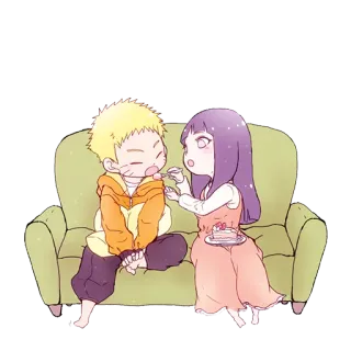 🍜 Naruto 애니메이션, 귀여운, 만화, 커플, 우정 telegram sticker