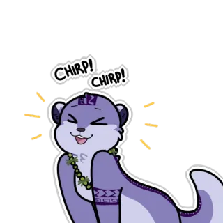 😝 CHIRP! CHIRP! นาก, น่ารัก, สัตว์, การ์ตูน, ร้องเจี๊ยว telegram sticker