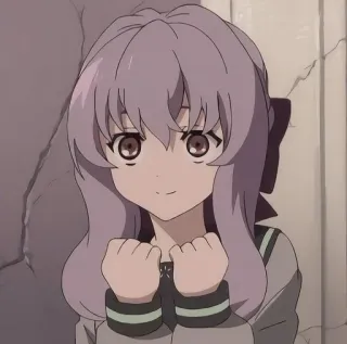 🙂 anime, girl, purple hair, cute, character telegram sticker