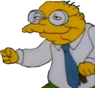 🎅 Milhouse Van Houten The Simpsons мультфильм, очки, анимация, Симпсоны, Милхаус, телешоу telegram sticker