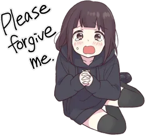 😭 Please forgive me. anime, girl, crying, apology, please, forgive telegram sticker